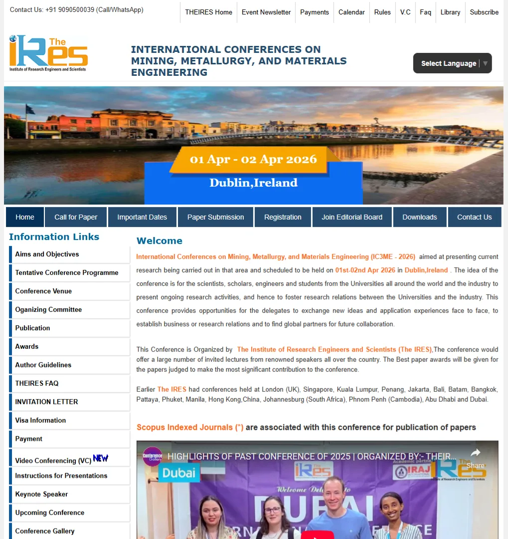 Global Researchers Converge for IC3ME to Discuss the Future of Engineering and Management