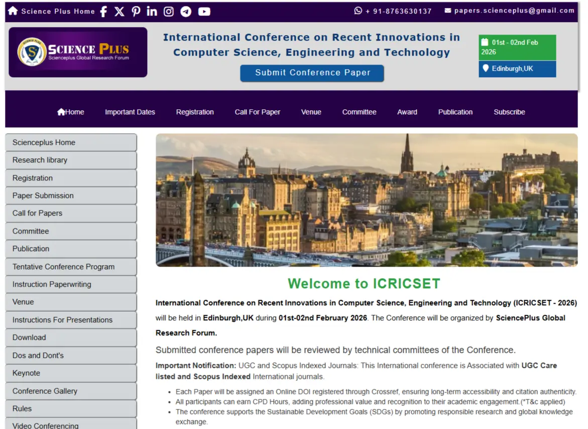 ICRICSET 2026 to Spotlight Breakthroughs in Research, Innovation, and Emerging Science