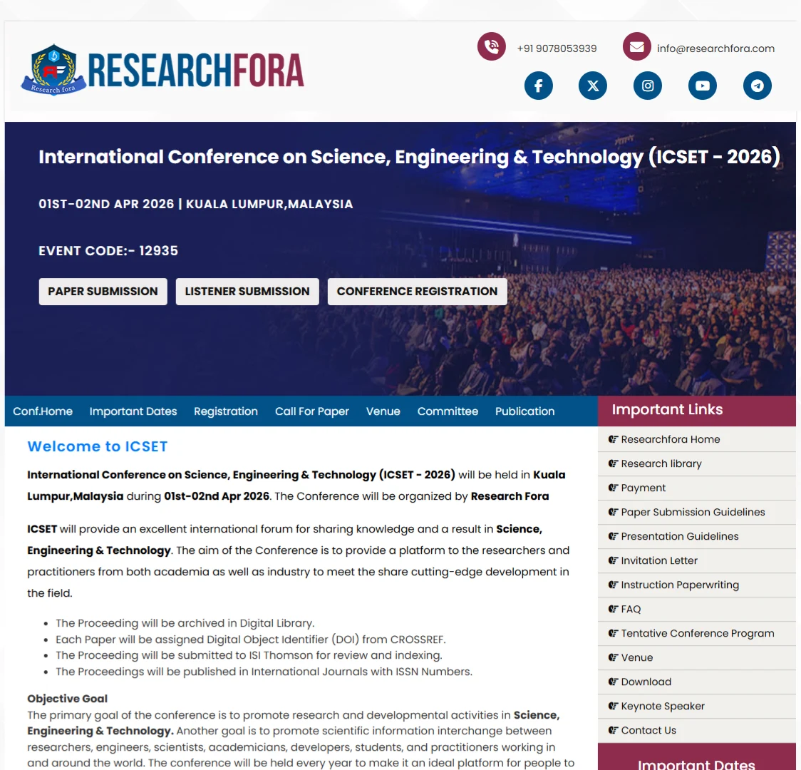 ICSET 2026 to Unite Global Minds in Science, Engineering and Technology Innovation
