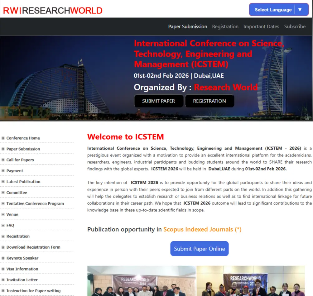 ICSTEM Conference to Unite Global Minds in Science, Technology, Engineering, and Management