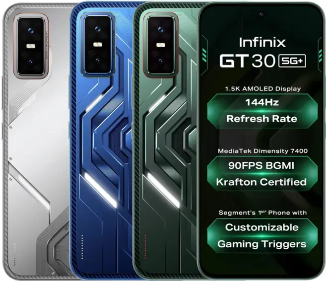 Infinix GT 30 5G+ Debuts in India with Gaming Triggers, RGB LEDs and 144Hz AMOLED