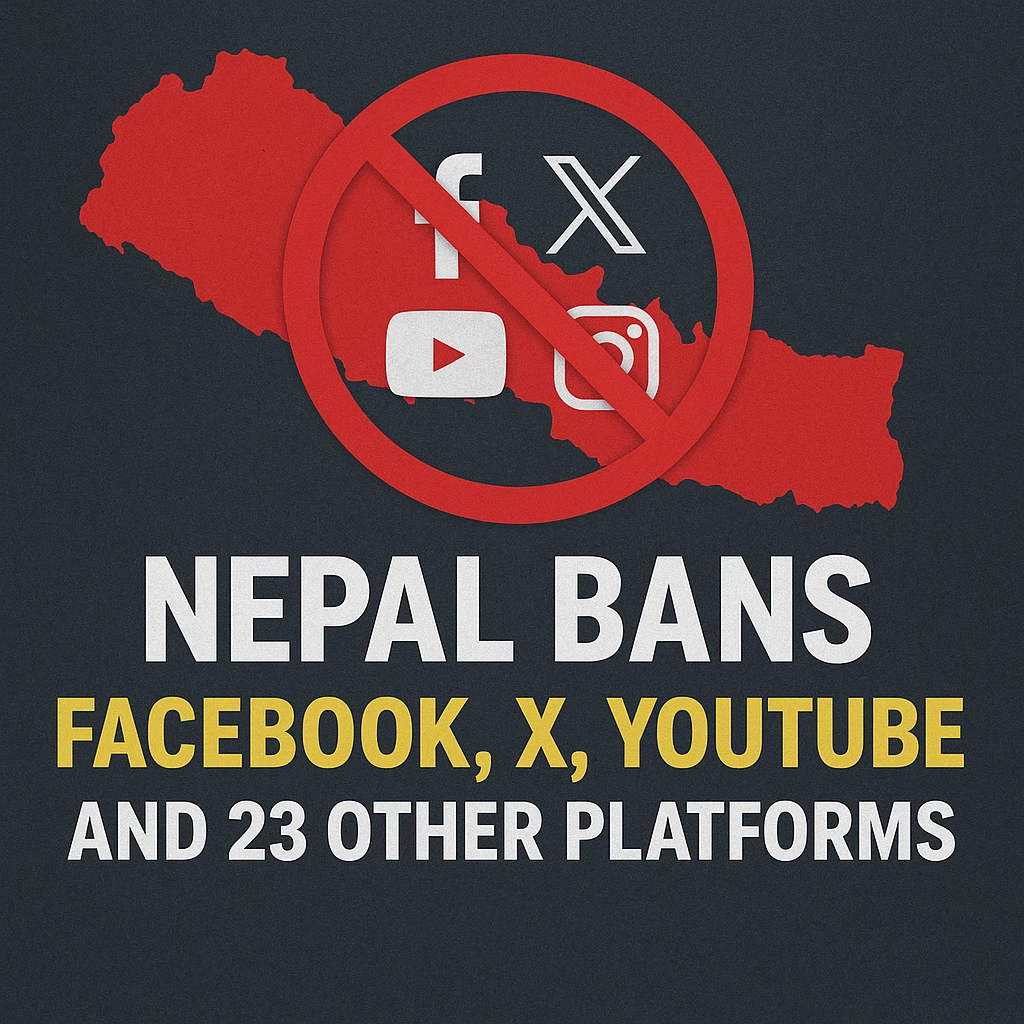 Nepal Blocks Facebook, X, YouTube and 23 More Platforms in Sweeping Ban