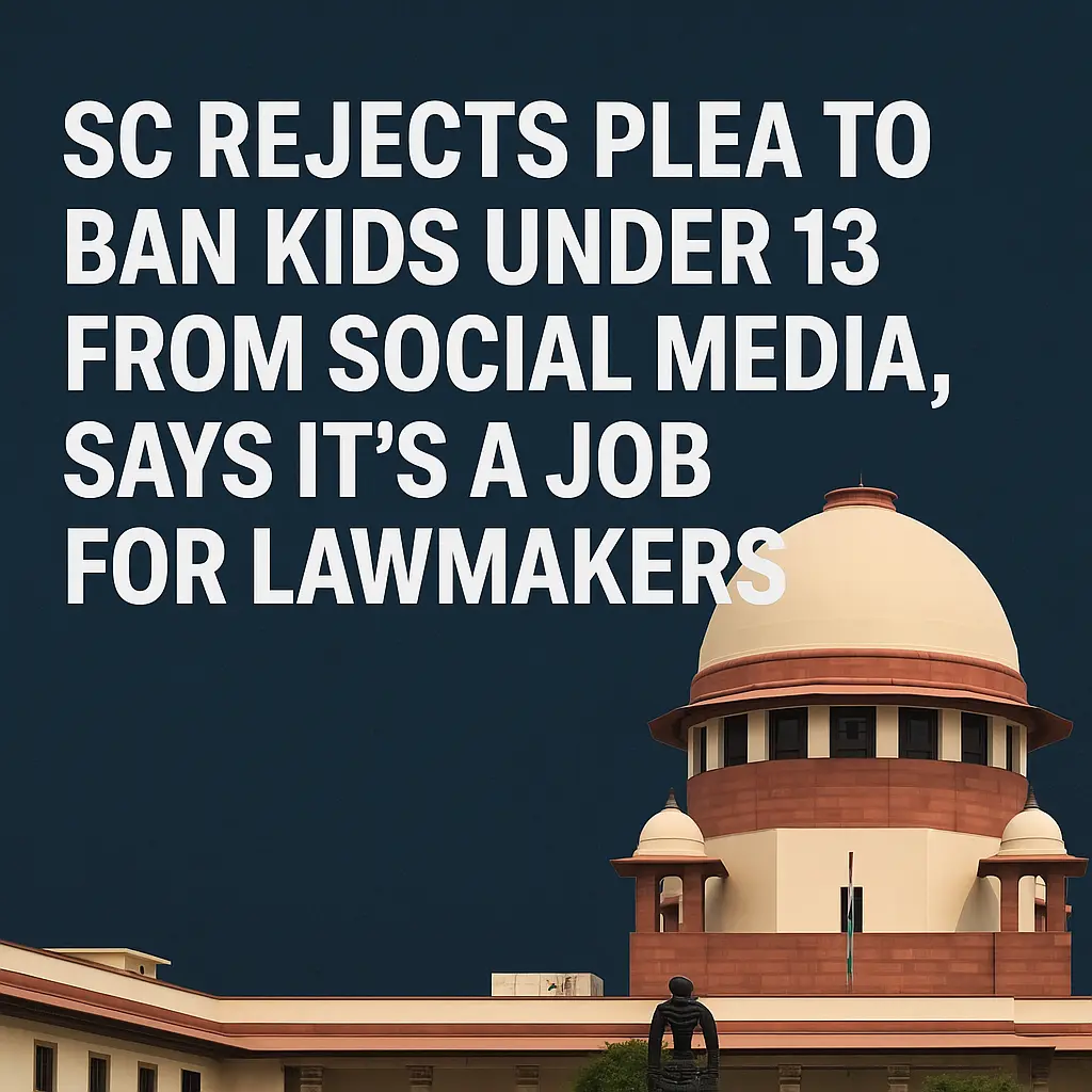 SC Rejects Plea to Ban Kids Under 13 from Social Media, Says It's a Job for Lawmakers